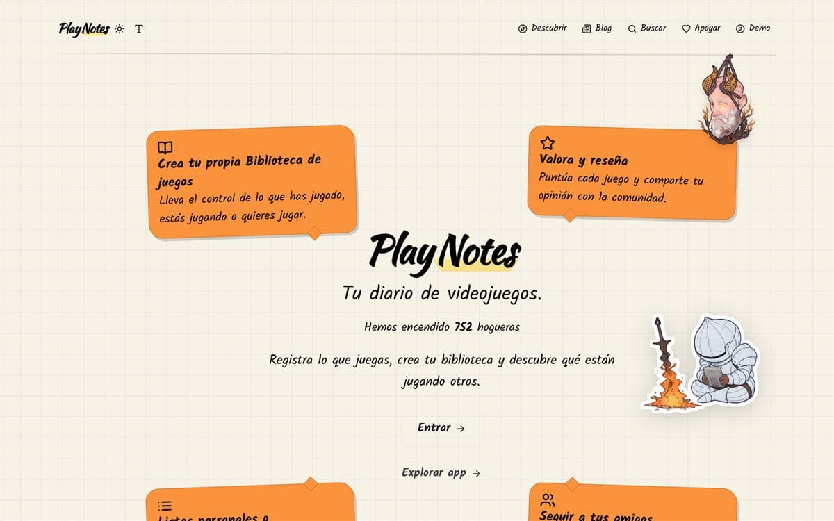 Vista de PlayNotes